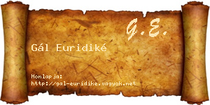 Gál Euridiké névjegykártya